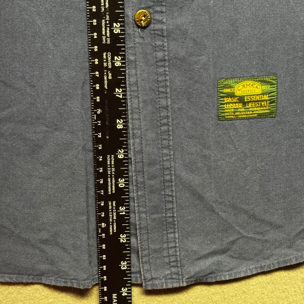 Camel Trophy Adventure Wear Shirt Mens XXL Blue Short Sleeve Utility Cotton Top - Picture 8 of 11